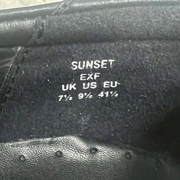 Hotter Sunset Black Leather Comfort Slip-On Shoes Sz US 9.5 UK 7.5 England Made - Picture 4 of 11